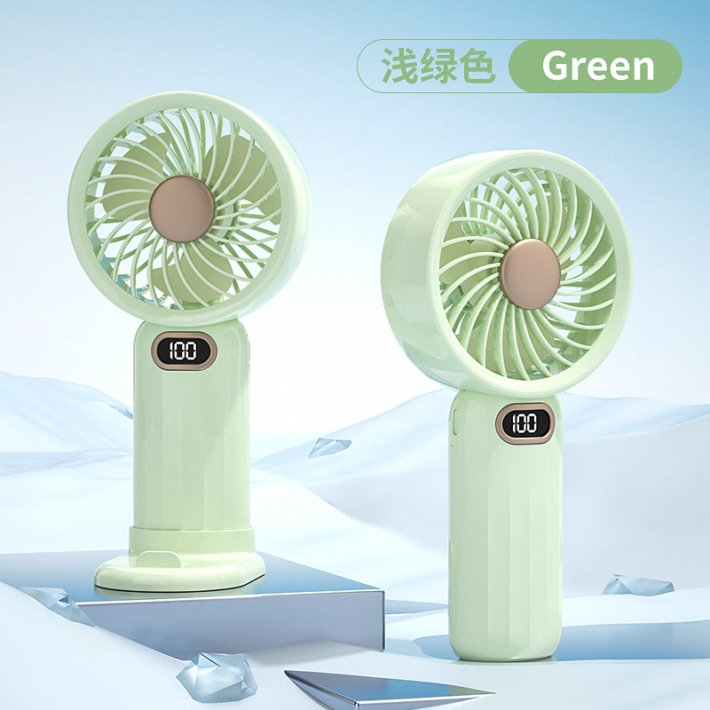 New cross-border handheld mini fan, desktop digital display turbine high-speed fan, USB rechargeable portable mini fan