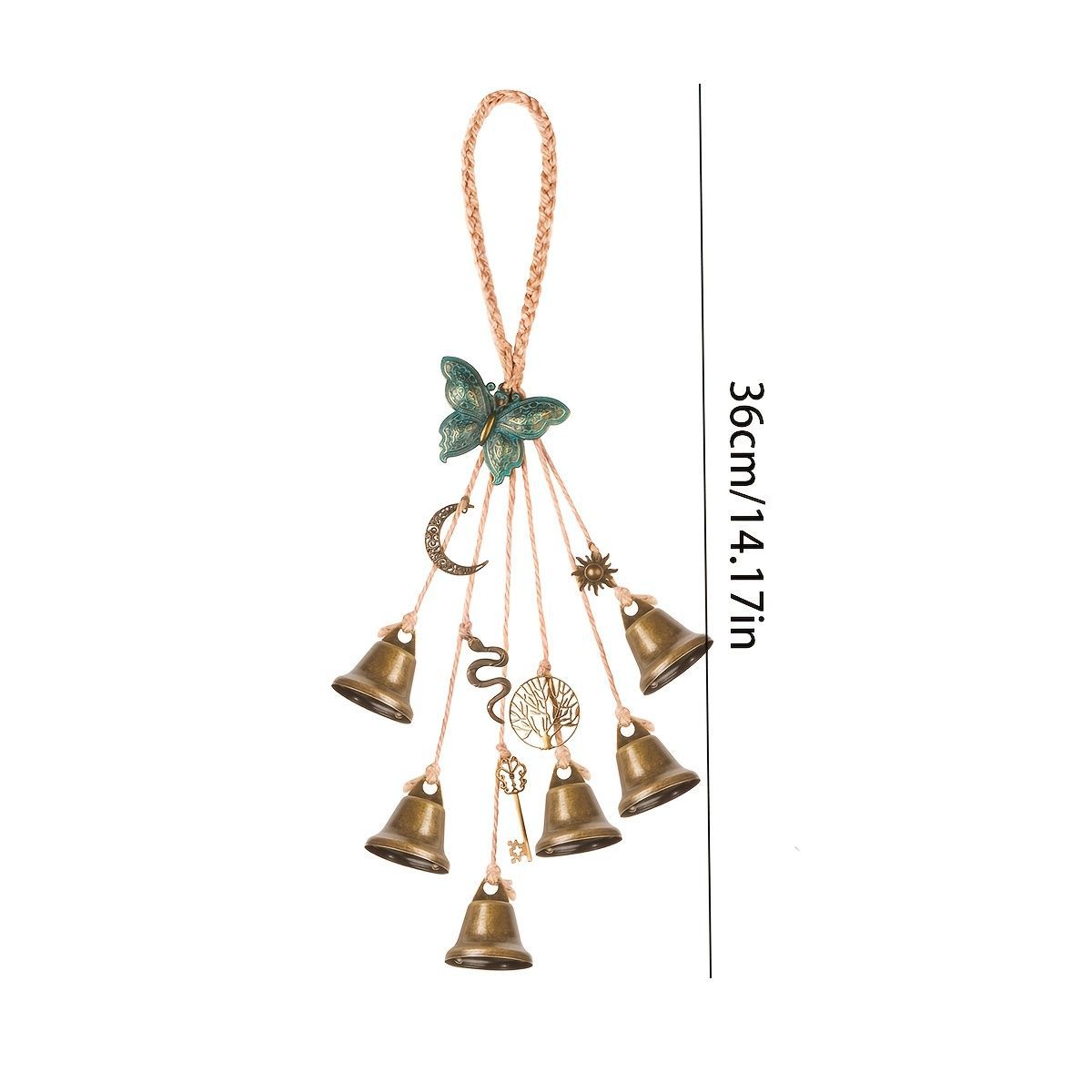 Cross-border Amazon best-selling witch bell door handle protective wind chime metal crafts outdoor garden decorations