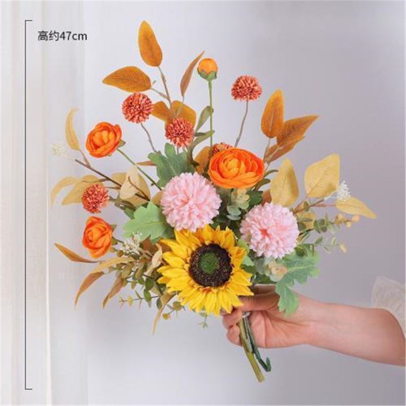 ins light luxury artificial flower arrangement, sunflower table, flower bouquet decoration, bedroom floral art pieces
