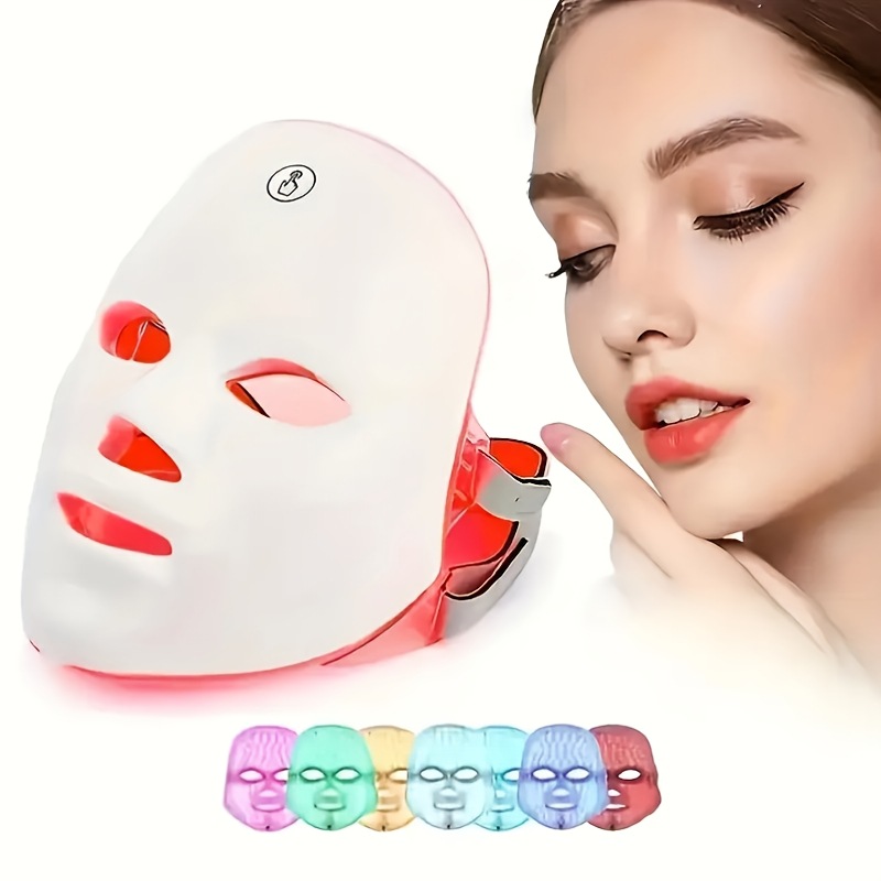 Cross-border best-selling large LED facial mask, silicone photon skin rejuvenation device, home use infrared mask, skin care device.