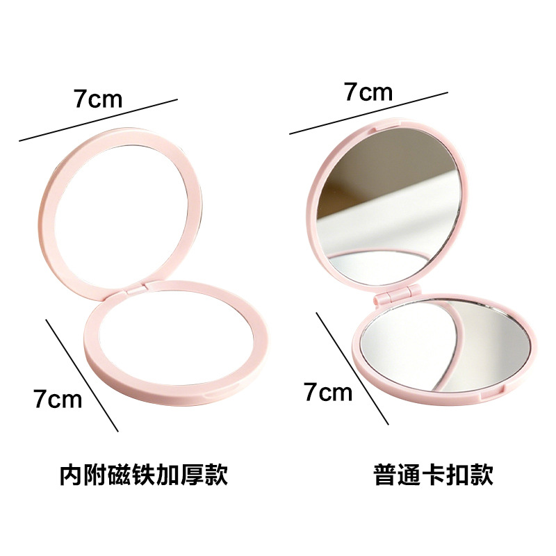Round double-sided high-definition makeup mirror, portable flip mirror for women, Chanel-style black custom gift mirror
