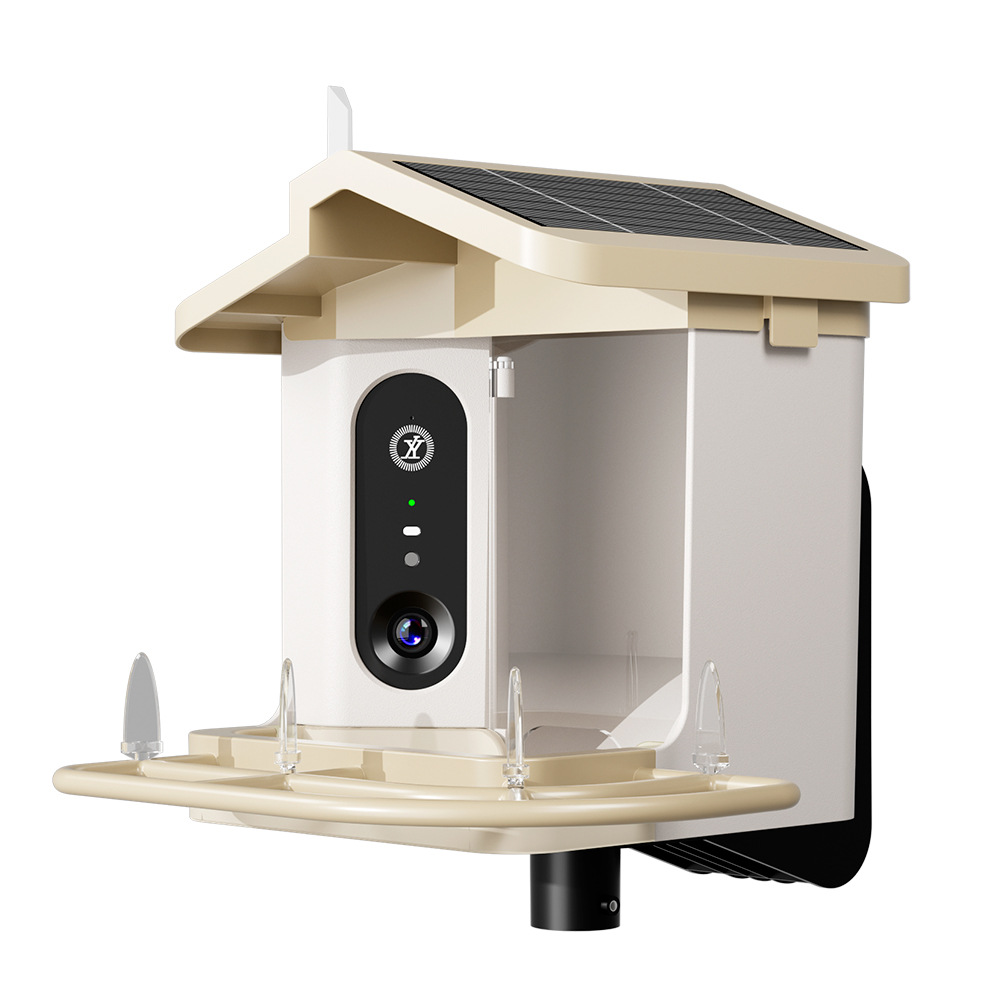 Intelligent bird feeder, 2k-4k ultra-clear camera, AI bird recognition, solar-powered bird parrot automatic feeder