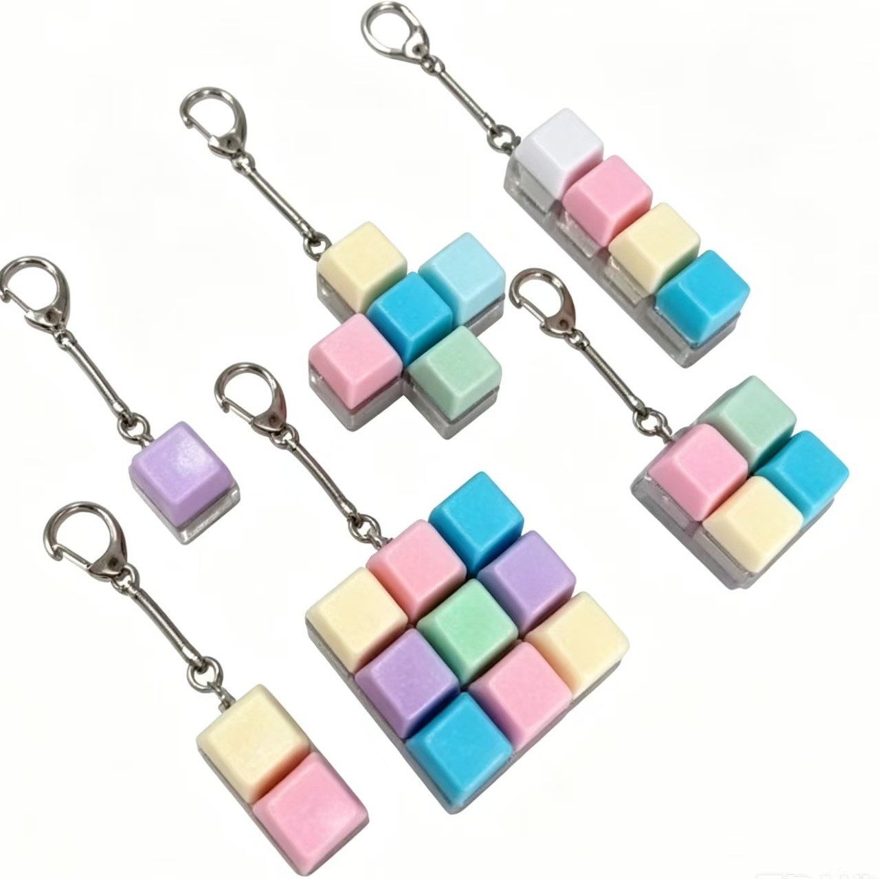 Customized cross-border decompression keys, decompression toys, mechanical keyboard, four-key illuminated decompression keyboard pendant