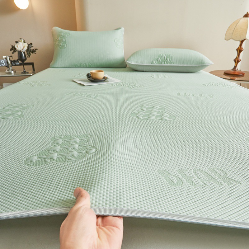 Class A Ice Silk Cooling Mat 3-Piece Set, 2025 New Summer Style, Machine Washable, Antibacterial, Air Conditioning Soft Mat, Fitted Sheet, 1.8m