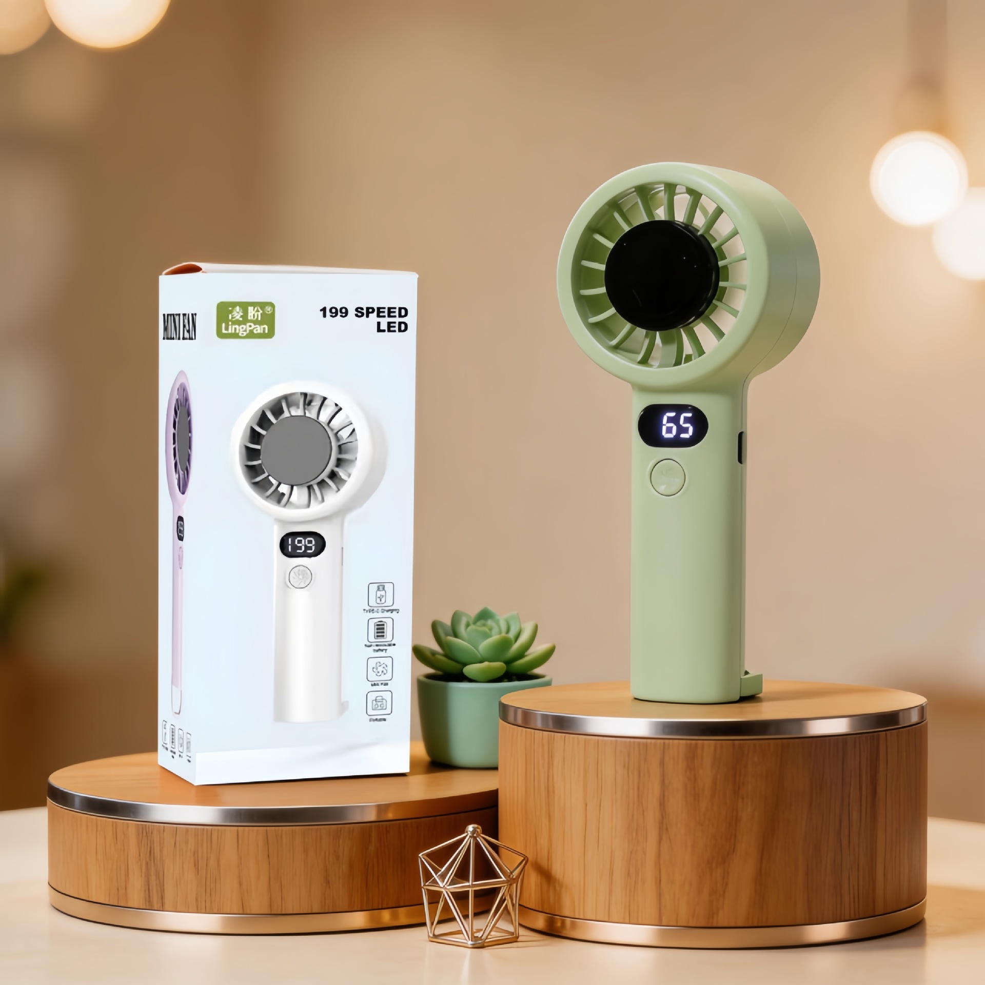 Solid color, INS style, high speed, 199 levels, handheld mini fan, stepless speed adjustment, portable lanyard fan.