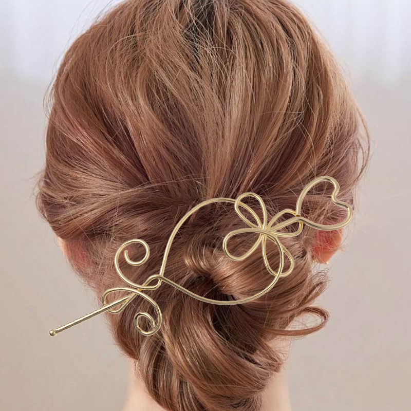 New cross-border wrapped updo hair accessory hairpin, alloy niche style, simple and versatile, ancient style hair accessory long hairpin.
