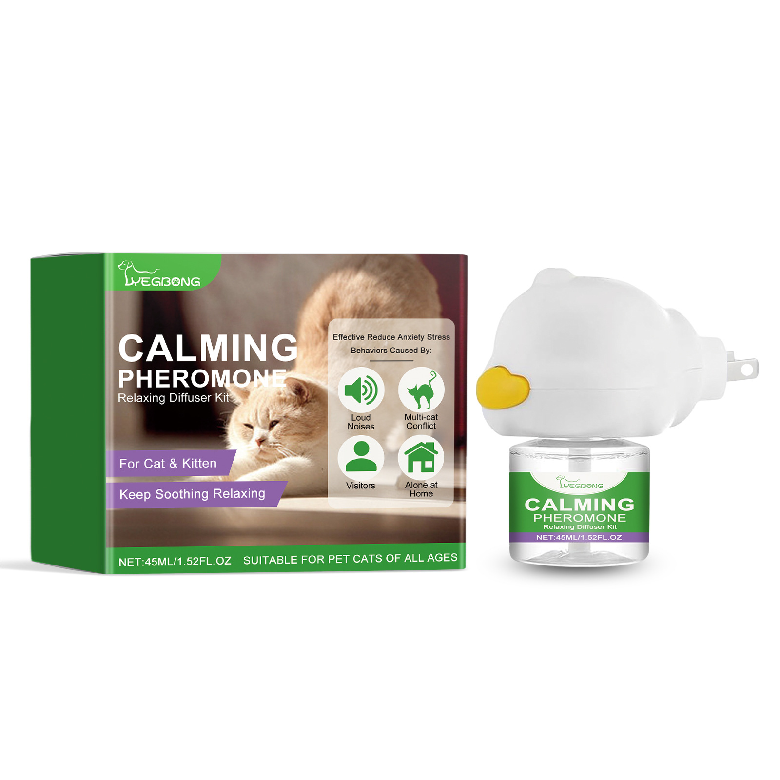 YEGBONG Cat Emotion Care Set: Comfort, calmness, estrous, irritable mood, noise Reduction Care for pet cats