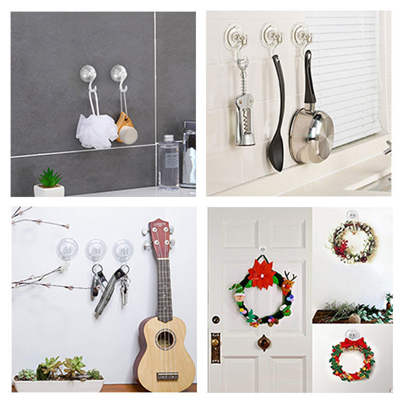 Movable nail-free suction hooks, strong load-bearing capacity, traceless suction cup towel hooks, kitchen and bathroom wall-mounted storage hooks