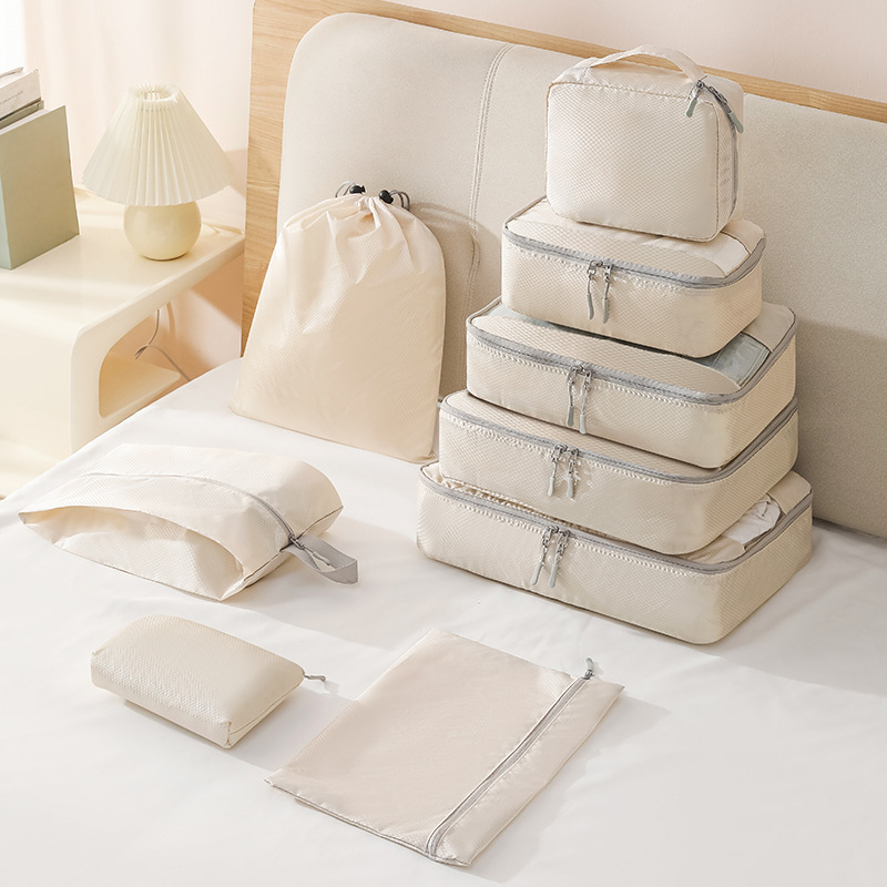 Visual travel storage bag set, toiletries and cosmetics storage bag, clothes, shoes, luggage drawstring, separate travel bag