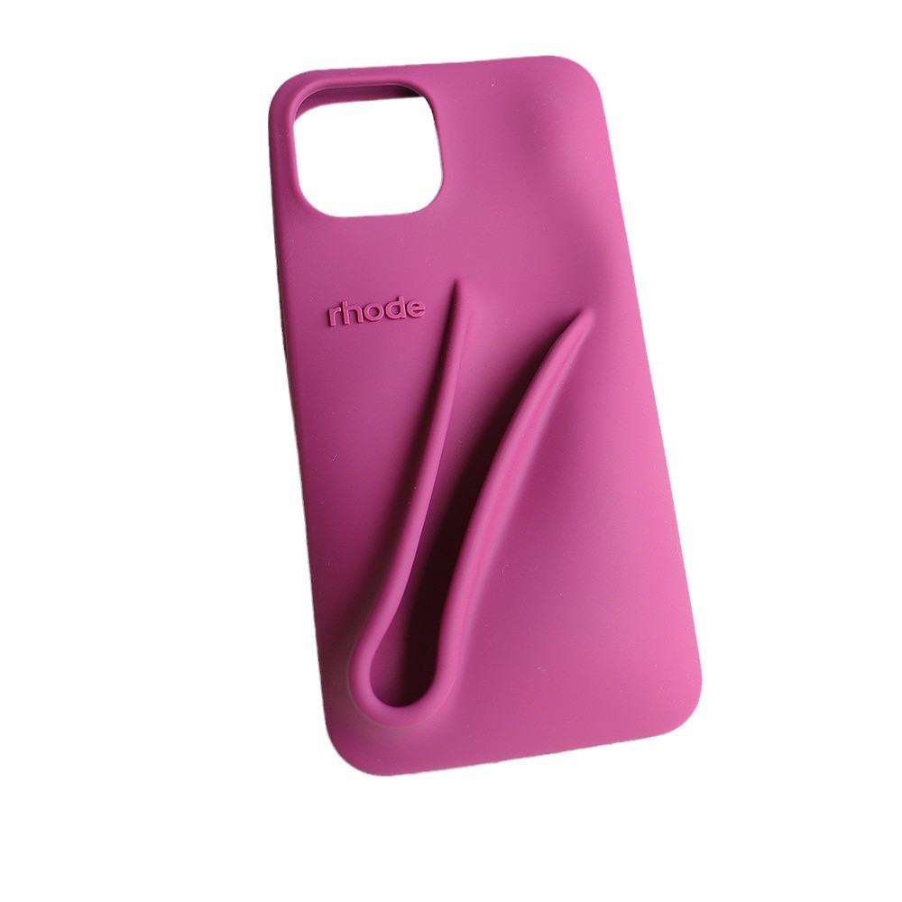 Rhode-inspired lipstick and lip gloss silicone case, fully compatible with iPhone 13/14/15 Pro Max.