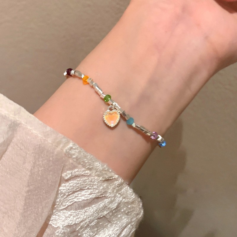 2025 New Dopamine Colorful Beaded Bracelet for Women, Niche Design, Versatile Summer Accessory, High-End Jewelry Wholesale