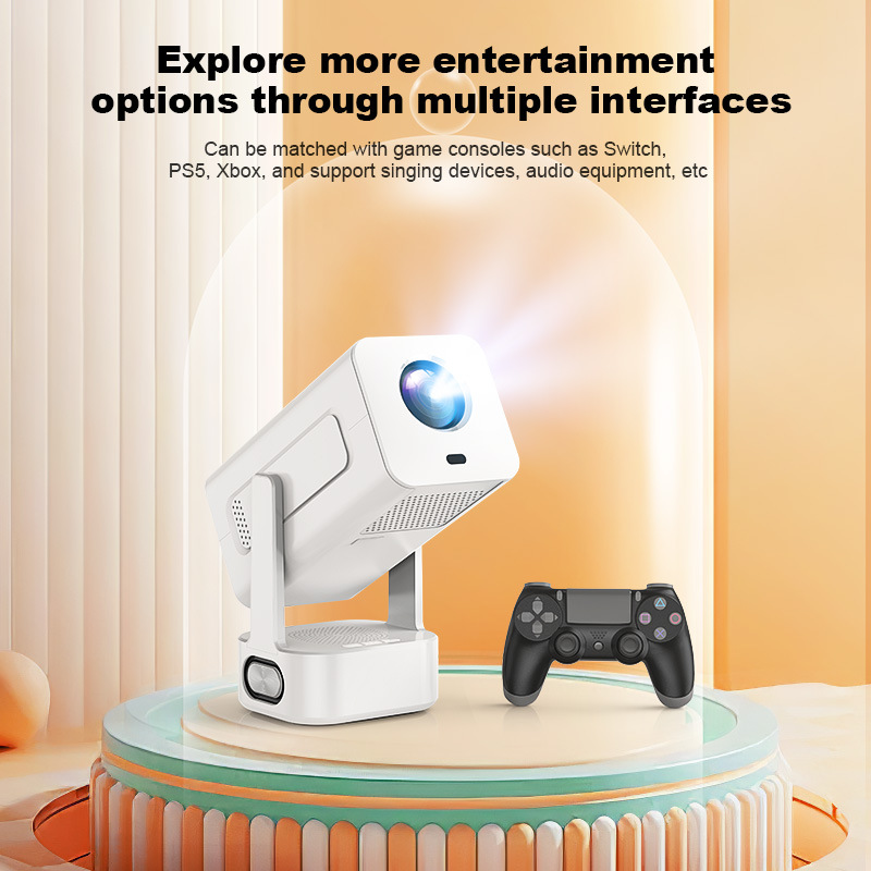 2026 Cross-border Projector Portable Full HD 1080P Gimbal Smart Home Projector Touchscreen Karaoke Projector