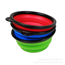 Silicone pet folding bowl, dog rice bowl, dog food basin, dog bowl anti-knock pet bowl, cat and dog food utensils, dog basin supplies