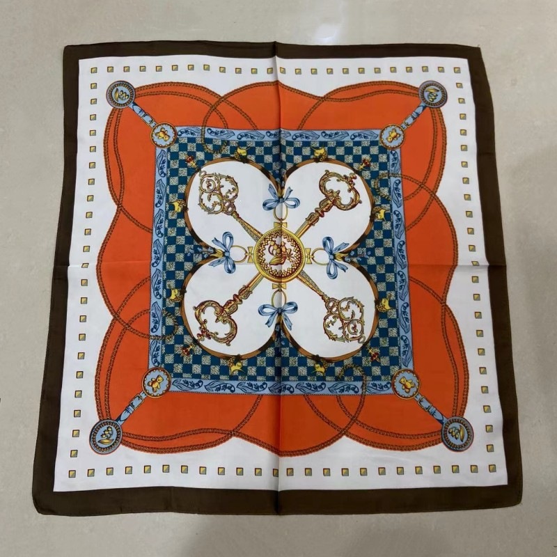 2026 High-end women's cashew flower silk scarf, cross-border imitation leopard print square scarf manufacturer wholesale from South Korea
