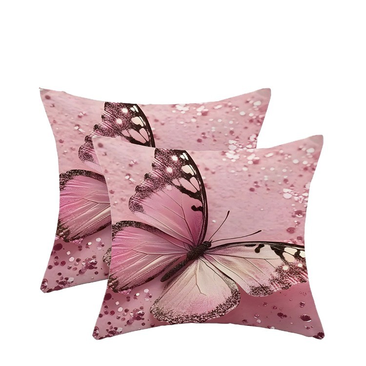 Wholesale of new cross-border pillowcases with digital printing, 3D stereoscopic floral butterfly decoration, pillow covers and sofa cushion covers