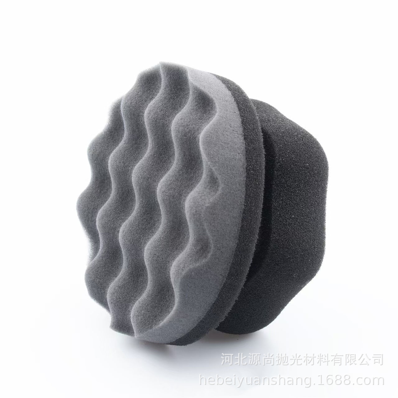 Car tire waxing sponge cleaning tool with wavy texture, high fit, handheld for convenient polishing and waxing.