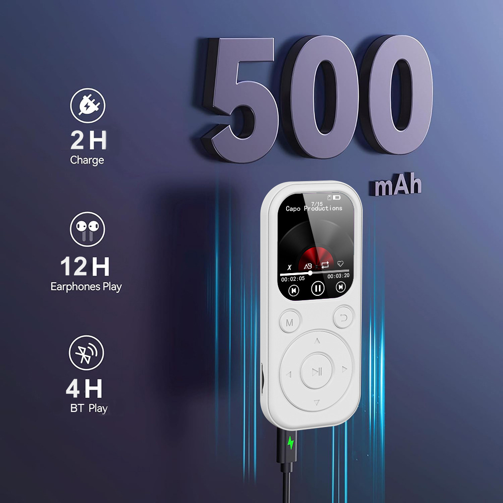 [Foreign Trade Version] Factory Wholesale MP3/MP4 Music Player, Bluetooth Portable Music Player, IPS High-Definition Large Screen, Recorder
