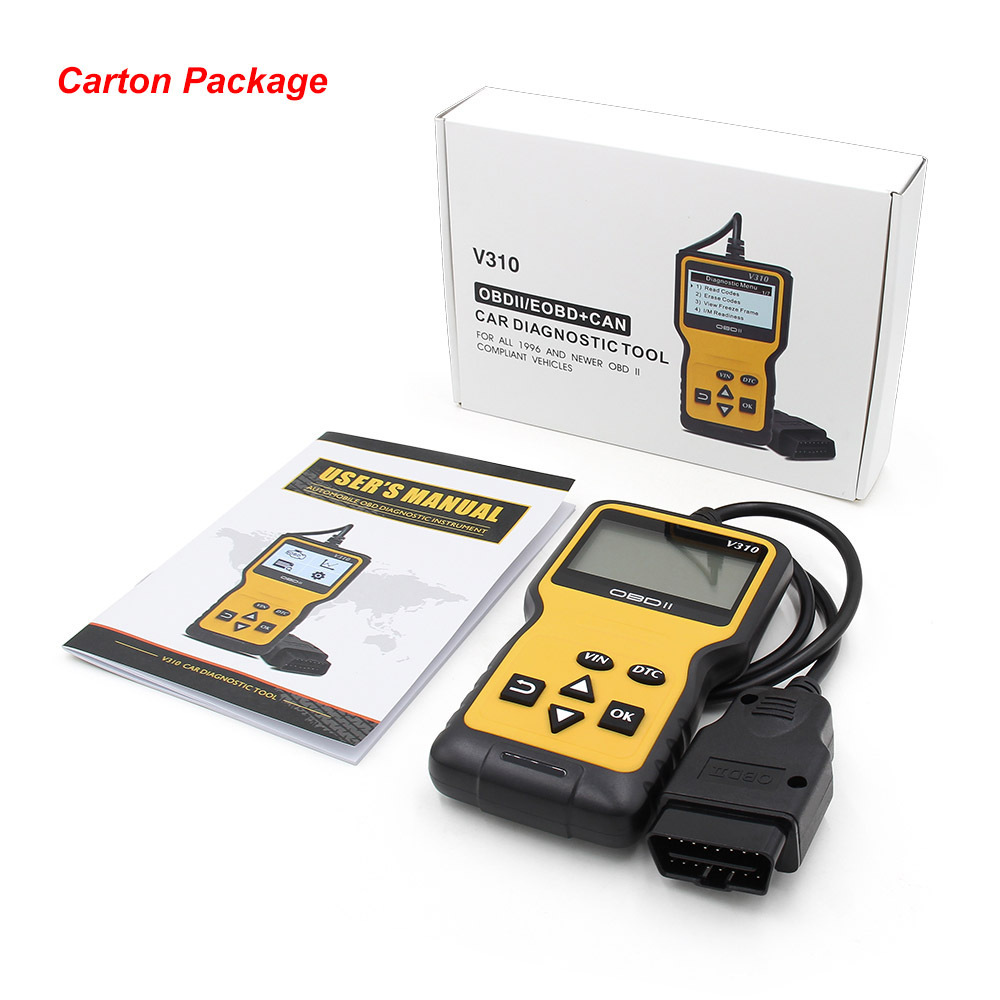 V310 OBD2CAR Diagnostic Tool for Car Fault Detection and Diagnosis, Engine Code Clearing