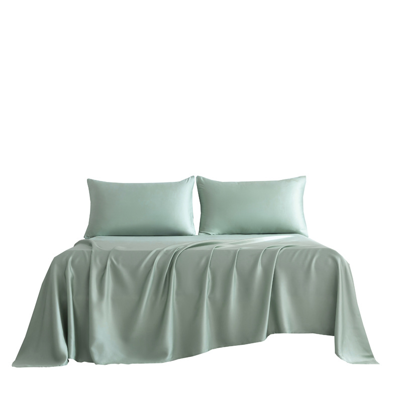 Spring/Summer Class A 100-count solid color lynx Tencel bed sheets, silky smooth, luxurious feel for nude sleeping, single and double bed sheets wholesale.