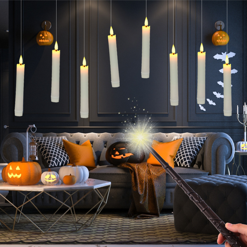 Cross-border suspended magic wand led electronic candle lamp, wedding festival celebration decoration, remote control candle factory direct delivery