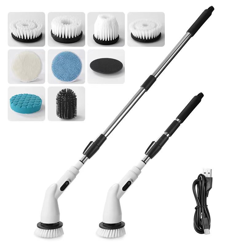 Cross-border wireless cleaning brush, electric bathroom tile bathtub brush, household toilet brush, handheld retractable floor scrubber.