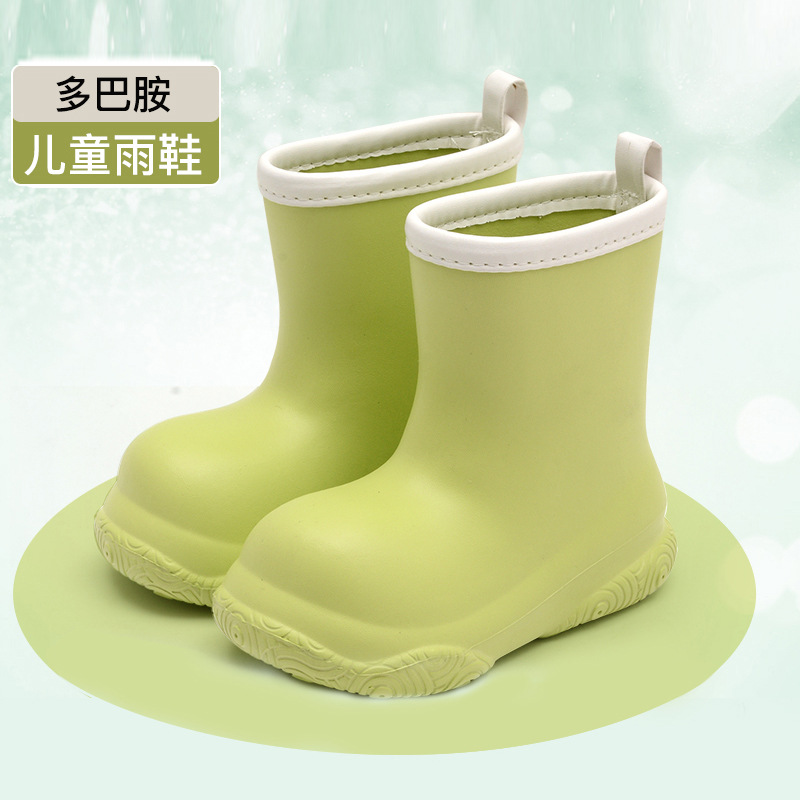 Cross-border dopamine children's rain boots, girls' in stock, EVA lightweight non-slip short boots, boys' baby fleece-lined rain boots