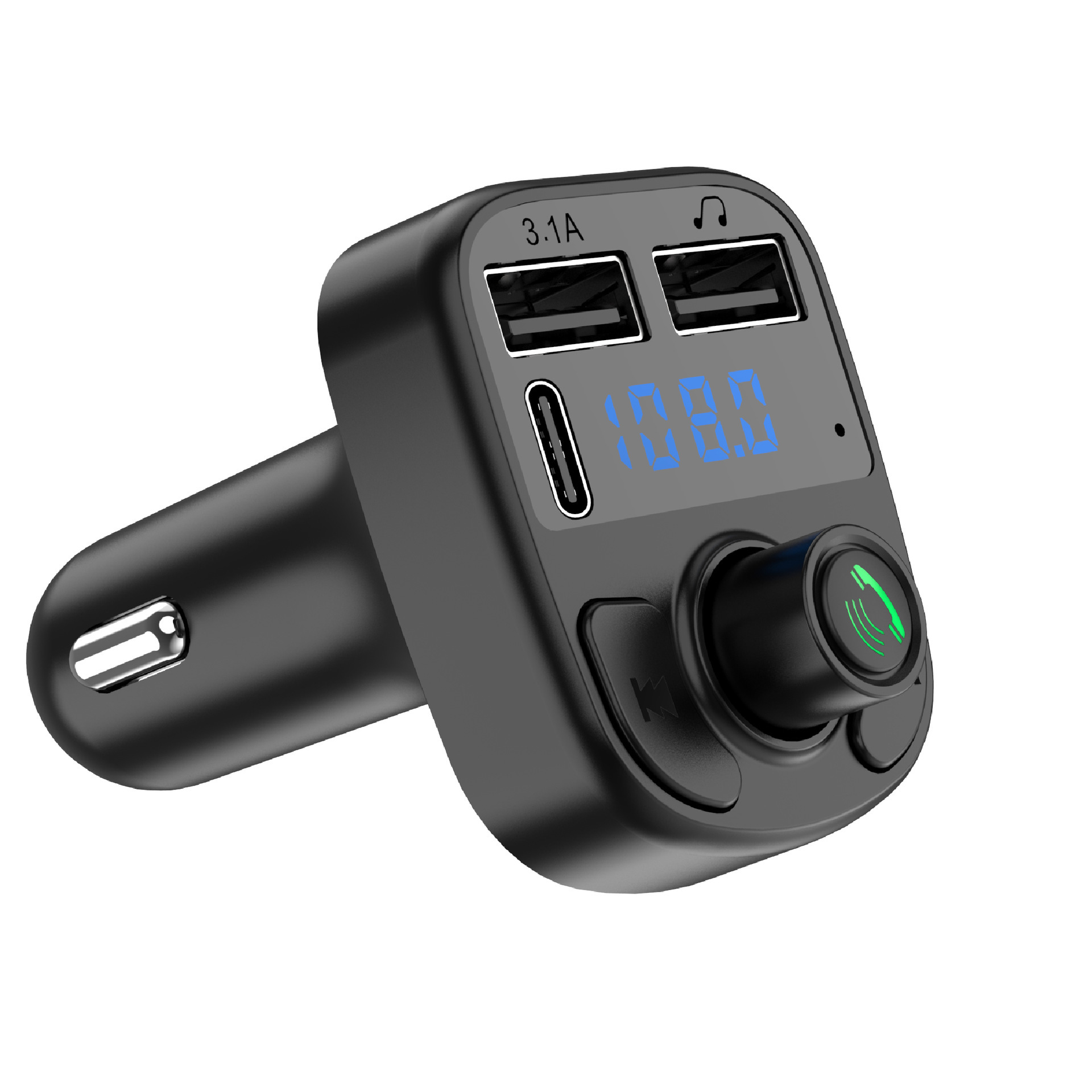 The C1 cross-border X8 Bluetooth C port car MP3 receiver and transmitter X8 comes with a silk-screened white color box as shown in the picture