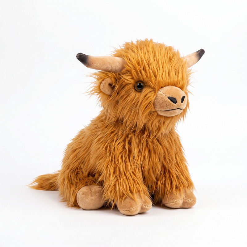 Cross-border bestseller and Internet celebrity Highland Cow plush toy Simulation Long-haired Cow Figurine batch