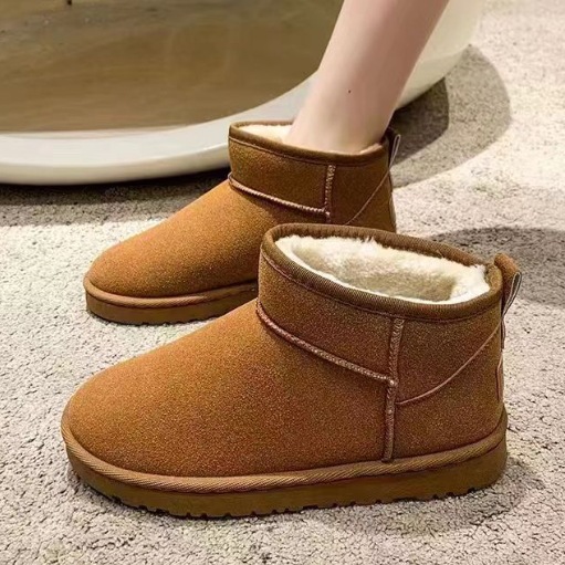 2026 New style snow boots, women's boots, fleece shoes, thickened cotton shoes, winter boots, women's outerwear cotton thick-soled boots