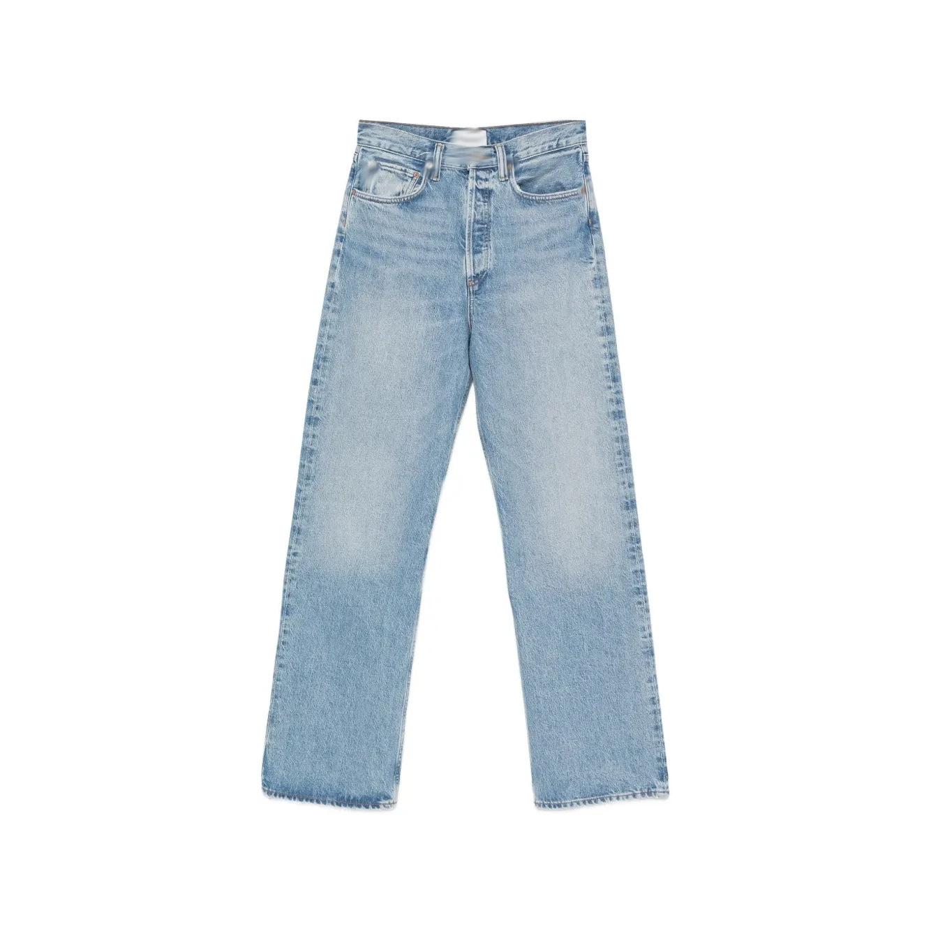 AGO, the same style of light blue high-waisted straight-leg jeans, 3656, retro washed, with a slim drape, is from the same source as Nan Oil
