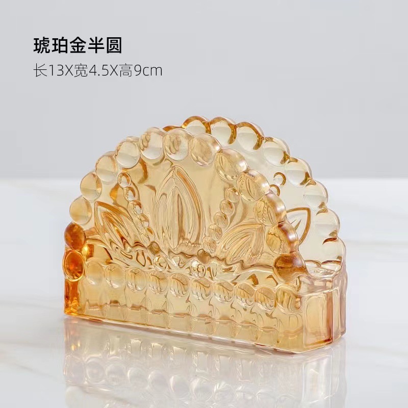 Hotel dining table glass napkin holder, Western restaurant napkin clip, napkin holder tray, tabletop square napkin dispenser storage.