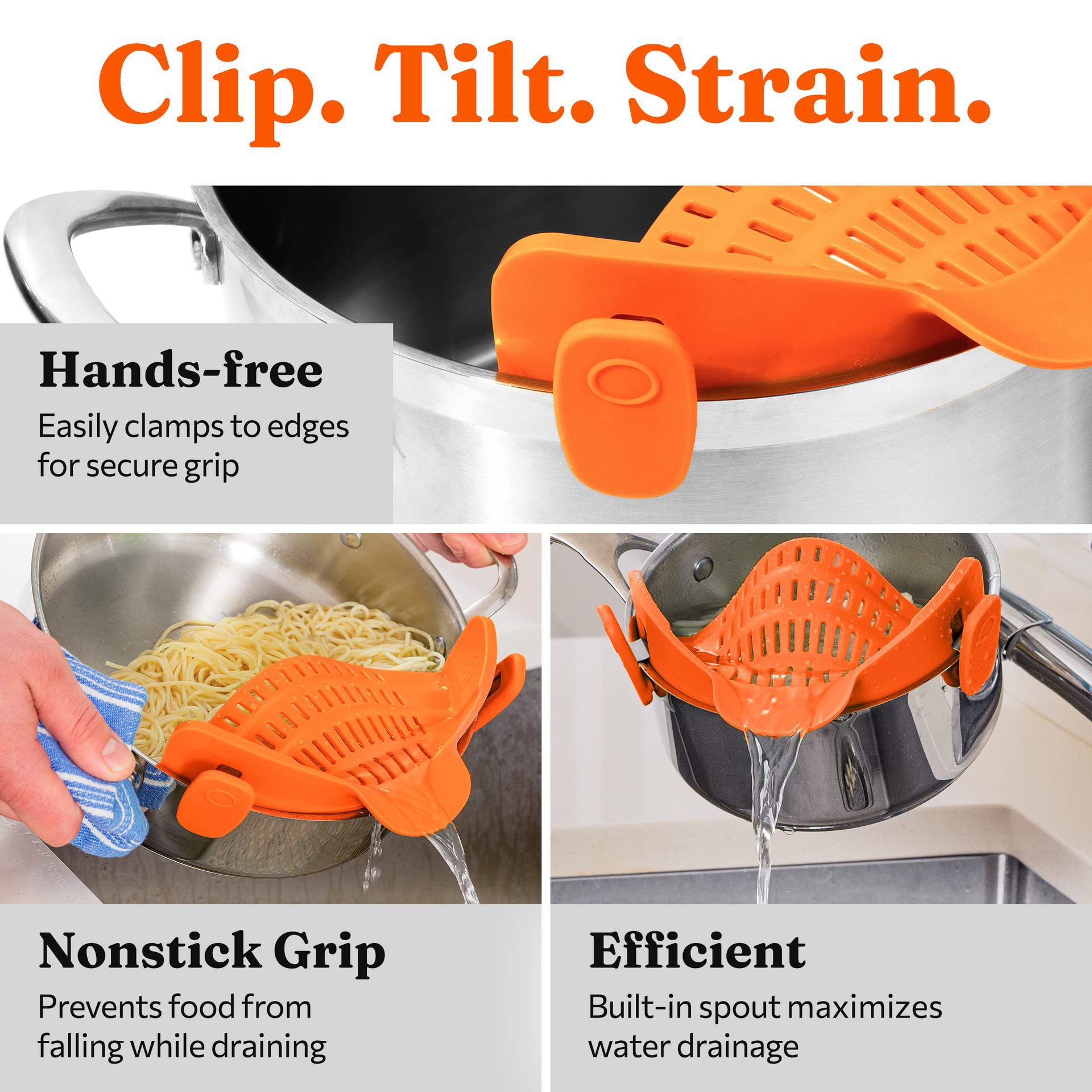 Cross-border silicone drainer, household noodle water filter, food-grade vegetable washing filter, pot side filter rack, leak-proof sleeve
