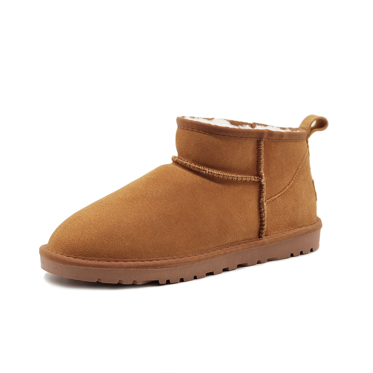 Cross-border export short-sleeved snow boots, mini boots, mini Zhou Dongyu's same style of in-stock cowhide cotton shoes, bestsellers for female wechat business