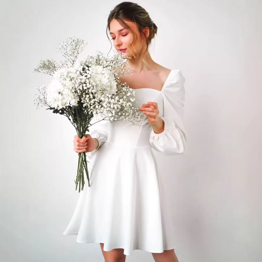 2026 European and American Spring/Autumn New Arrivals, Cross-border Amazon TENU, European and American Fashion White Dress