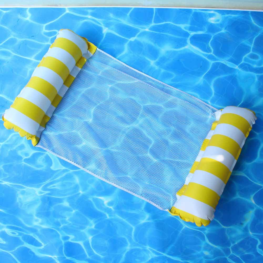New cross-border inflatable floating watercraft with netting, foldable backrest, swimming pool float, three-tube floating inflatable bed