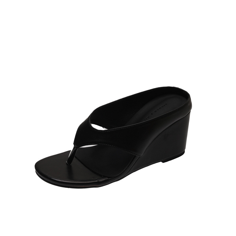 2026 New Korean Style Wedge Heel Platform Flip-Flops for Women, Summer Wear, Versatile, Height Increasing, Polka Dot Sandals