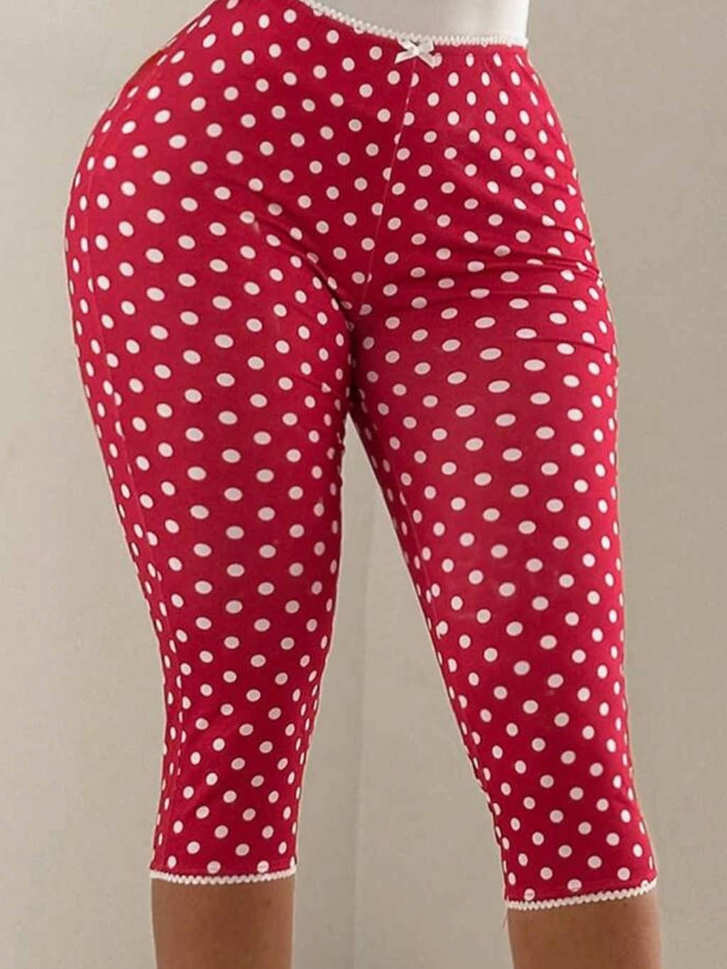 Women's Fashion Leopard Print Lace Trim Capri Pants Shorts (European and American Cross-border Wholesale, Amazon &amp; AliExpress)