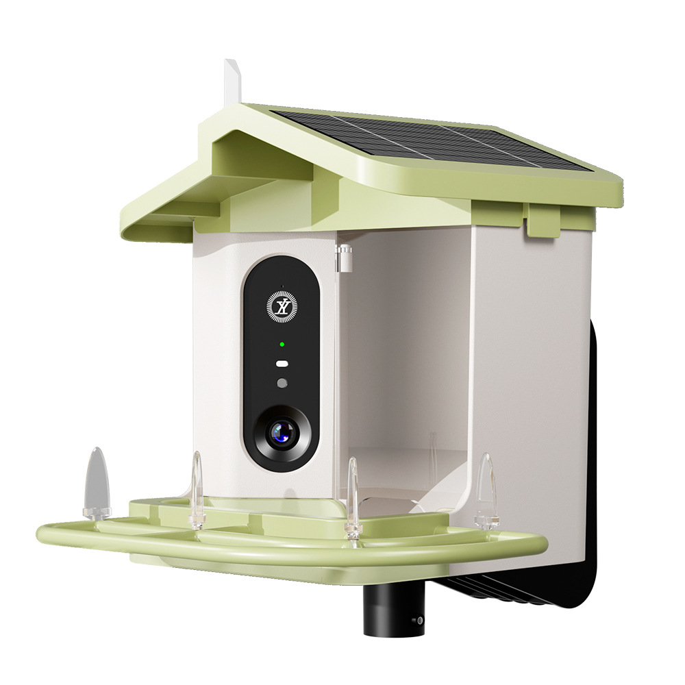 Smart bird feeder with 2K-4K ultra-high-definition camera, AI bird recognition, solar-powered automatic bird and parrot feeder.