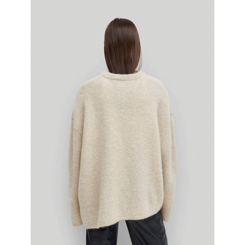 Longmei Loose asymmetrical slanted knitted cardigan for women 2026 Autumn/Winter new TOT style minimalist and laid-back sweater