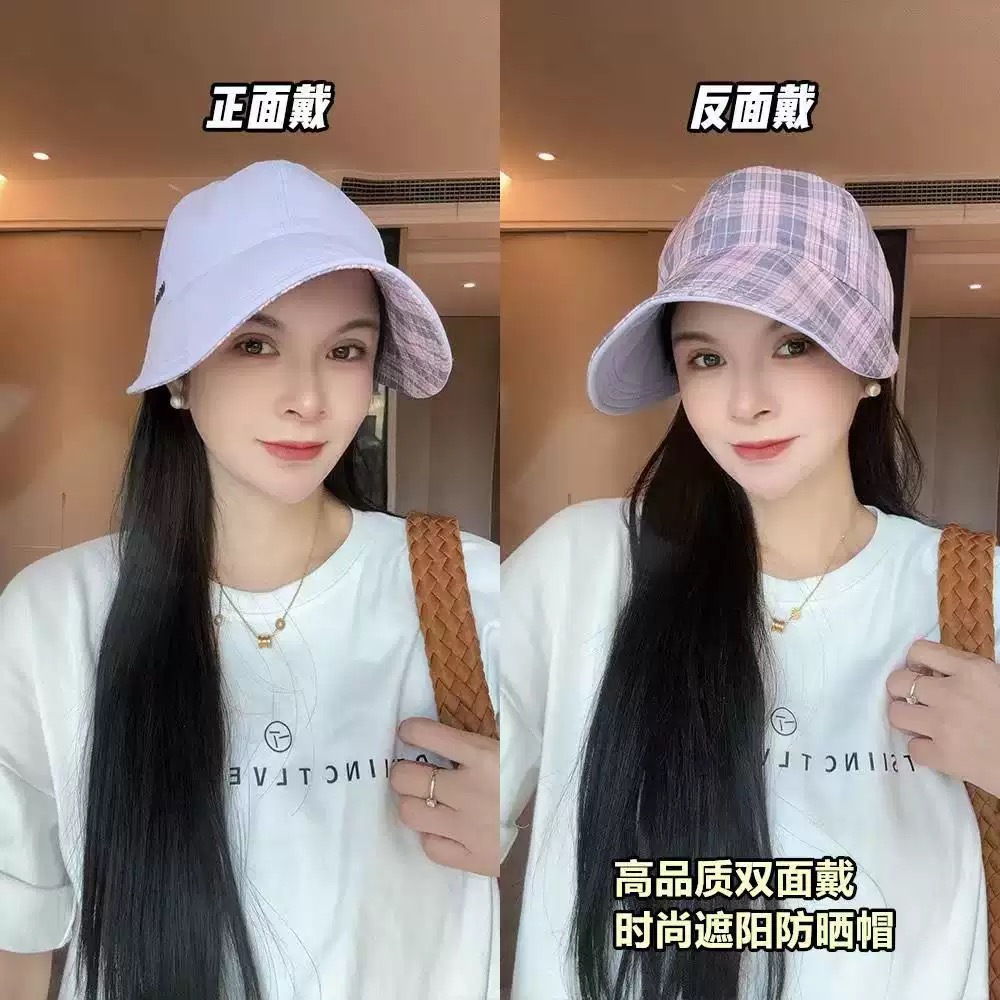 Women's wide-brimmed sun hat, 2025 summer new style, quick-drying, waterproof, sun-protective fisherman's hat, foldable for outdoor travel.