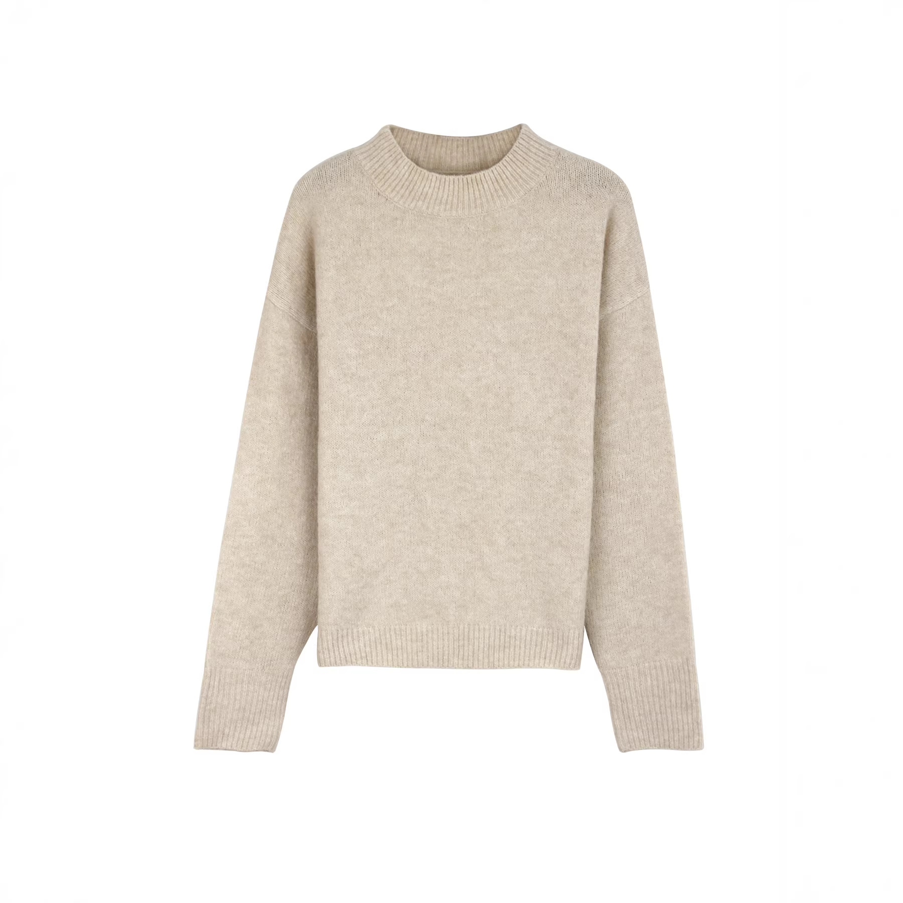 Women's knitted round-neck pullover with long sleeves, elegant spring and autumn style, from the original manufacturer of Amazon for cross-border trade in Europe and America