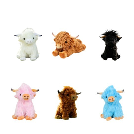 Cross-border Internet celebrity new product highland cow Scottish simulation Highland Cow plush toy cow figurine wholesale