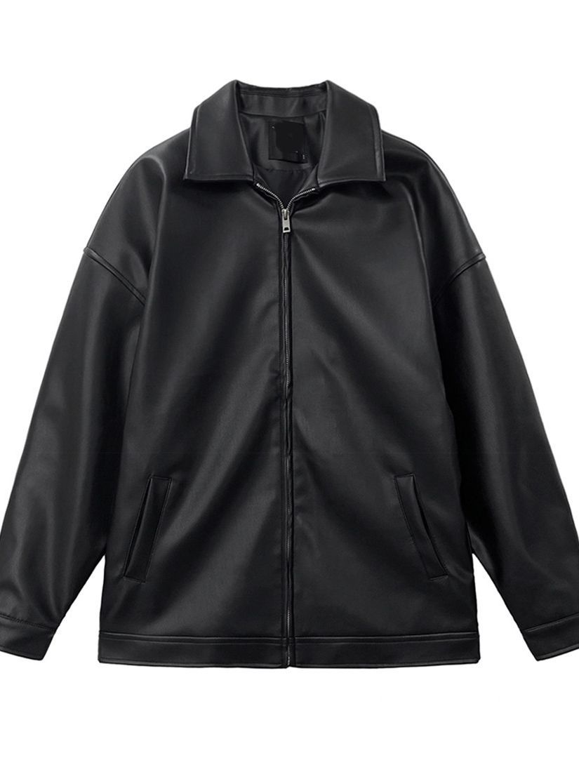 Men's leather jacket 2025 Spring New trendy Korean style autumn PU leather casual baseball jacket Motorcycle jacket trendy