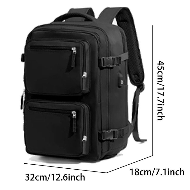 Cross-border minimalist backpack for men and women, large capacity, business laptop bag, multi-functional luggage, travel bag, short trip business trip bag