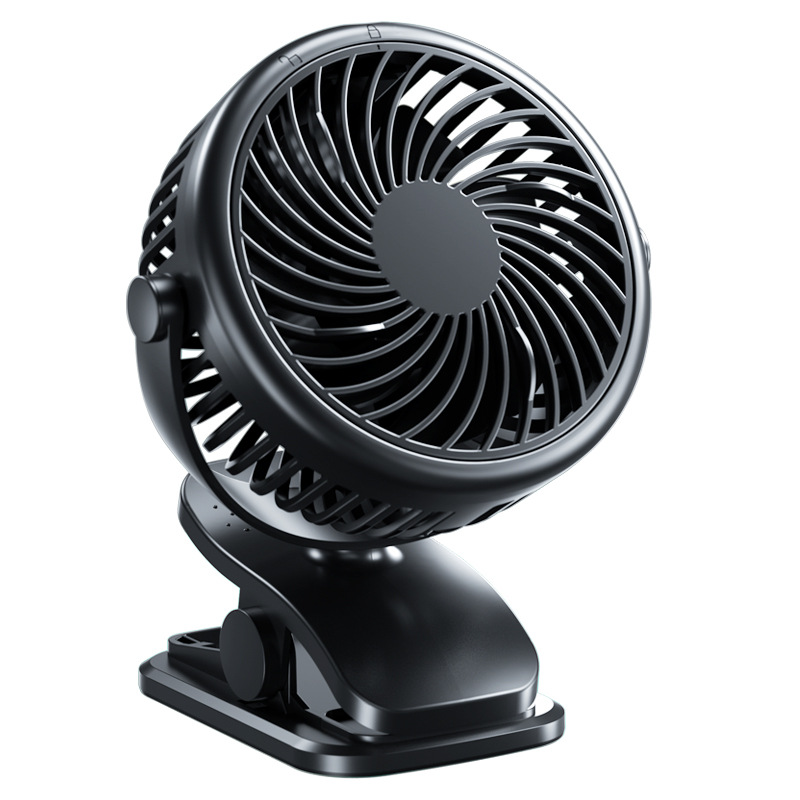 New cross-border mini fan, suitable for student dormitories, with hanging clips, quiet operation, rechargeable USB port, and high airflow for office desks.