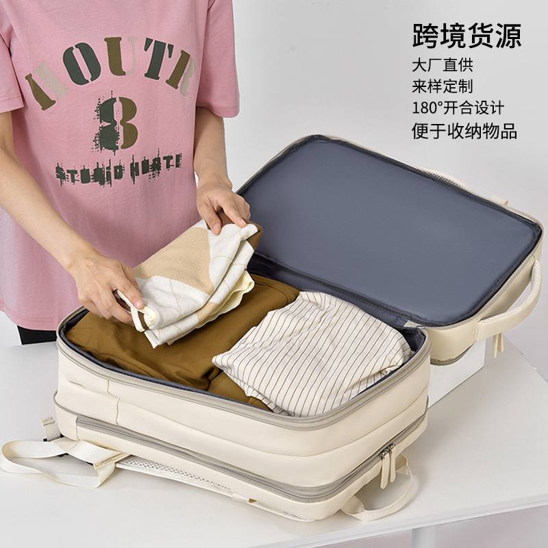Cross-border large capacity fashionable backpack, high-end travel backpack for women, trendy men's commuter school bag, waterproof laptop bag