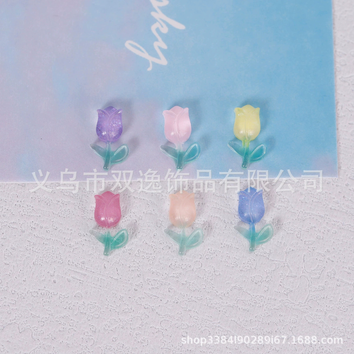 Miniature tulip nail art resin patches, simulated bouquets, DIY nail art, earrings, hair clips, hair accessories materials