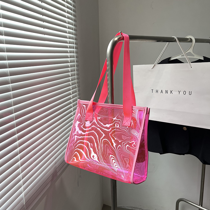 New fashion single-shoulder bag for women 2026, summer quality small bag for ladies, transparent tote bag, student tutorial bag