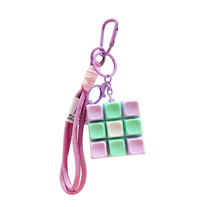 Wholesale of popular nine-key Tetris pendant keychain macaron-colored stress-relieving key toy pendant