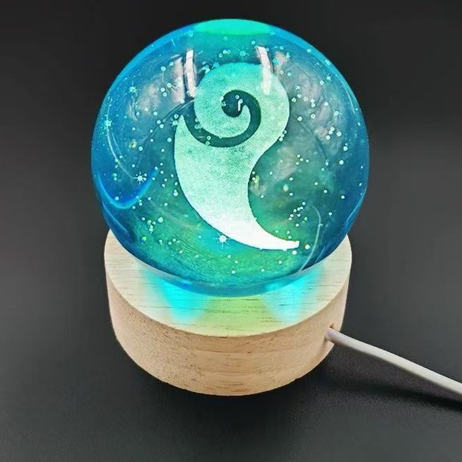 A small night light crystal ball figure model of the same style as the spirit pearl of the Magic Pill in the anime "Nezha 2: The Demon Boy"